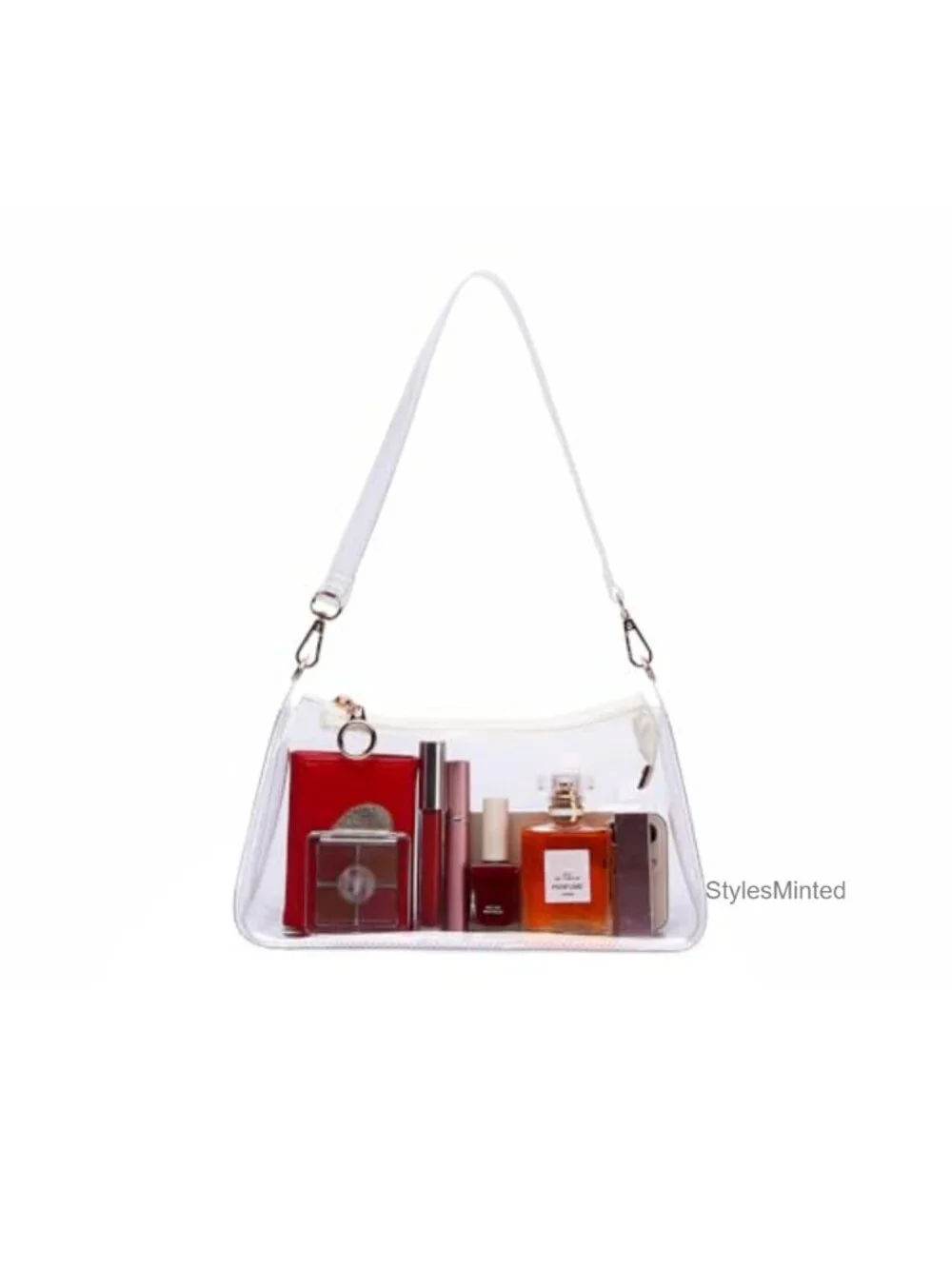 Clear Stadium Approved Purse for Women - Waterproof PVC Shoulder Bag with
